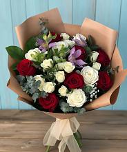 Букет цветов из:  Розы и Альстромерии #REPLACE_PRED# Посёлок имени М. И. Калинина