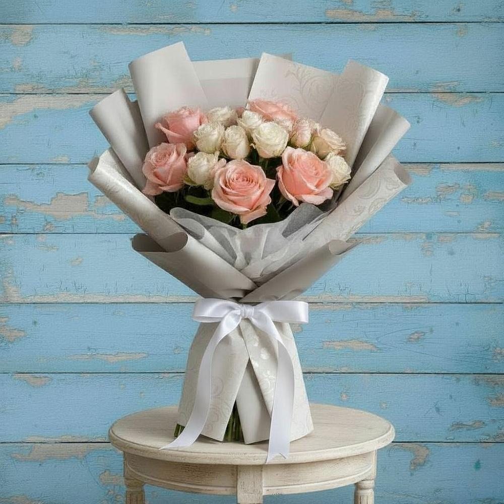 Букет цветов из: Розы в Посёлок имени М. И. Калинина