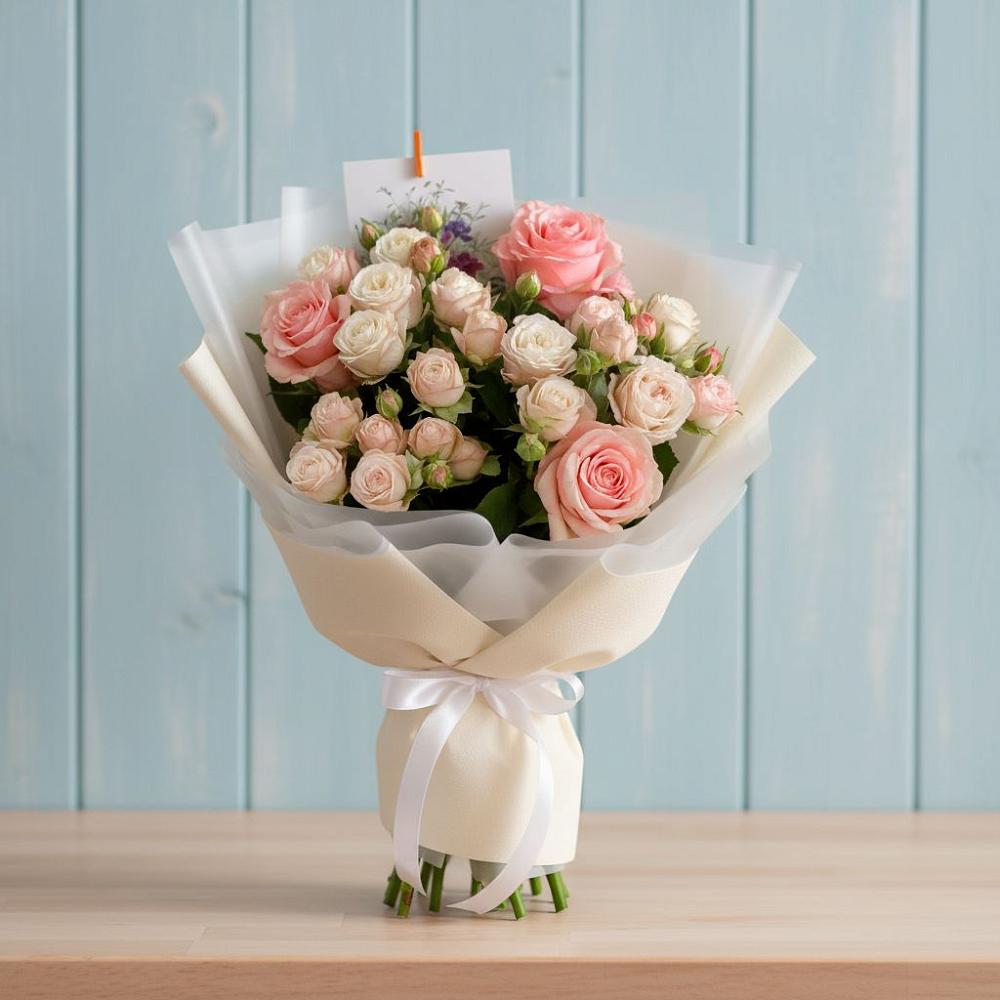 Букет цветов из: Розы в Посёлок имени М. И. Калинина