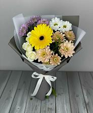 Букет цветов из:  Розы, Герберы и Хризантемы в Посёлок имени М. И. Калинина