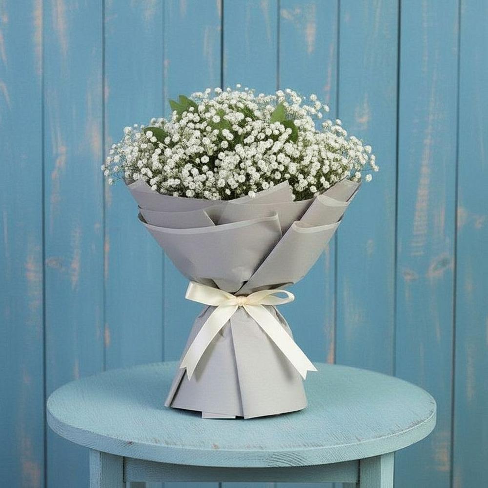 Букет цветов из: Гипсофила в Посёлок имени М. И. Калинина