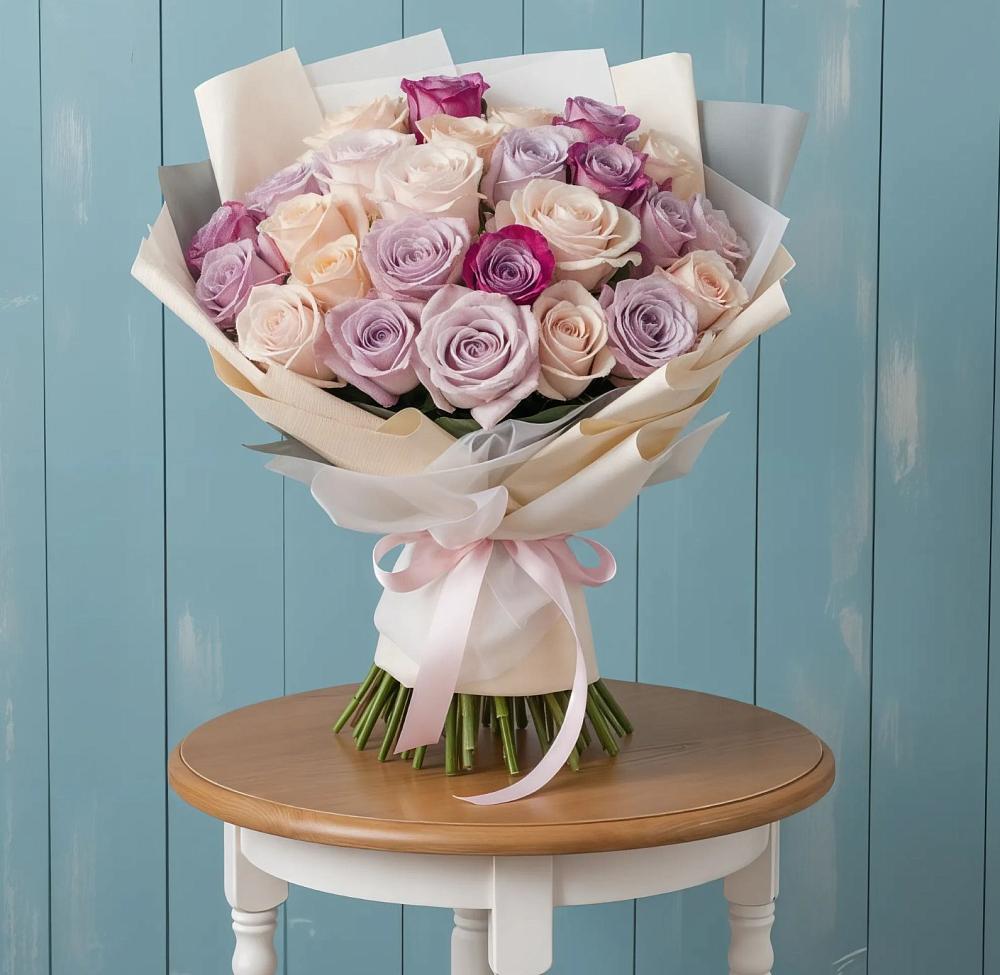 Букет цветов из: Розы в Посёлок имени М. И. Калинина