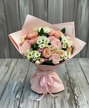 Букет цветов из:  Гвоздики, Розы и Хризантемы в Посёлок имени М. И. Калинина