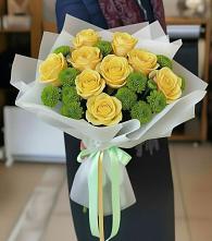 Букет цветов из:  Хризантемы и Розы #REPLACE_PRED# Посёлок имени М. И. Калинина