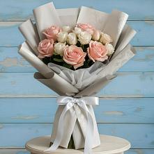Букет цветов из:  Розы в Посёлок имени М. И. Калинина