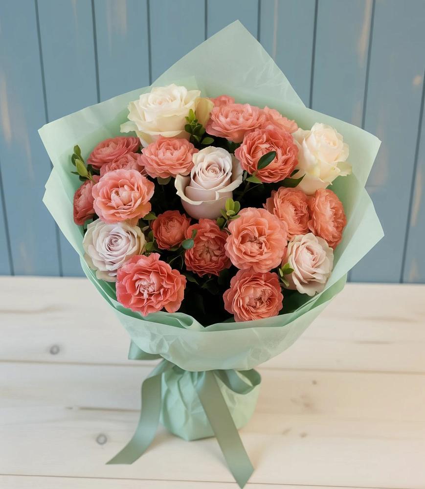 Букет цветов из: Розы в Посёлок имени М. И. Калинина