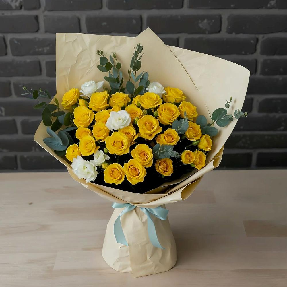 Букет цветов из: Розы в Посёлок имени М. И. Калинина