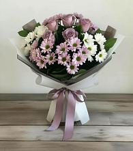 Букет цветов из:  Хризантемы и Розы в Посёлок имени М. И. Калинина
