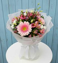 Букет цветов из:  Герберы, Альстромерии и Лизиантусы #REPLACE_PRED# Посёлок имени М. И. Калинина