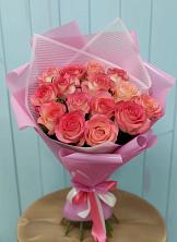 Букет 15 Розовых роз Равель в Посёлок имени М. И. Калинина
