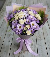 Букет цветов из:  Хризантемы и Розы #REPLACE_PRED# Посёлок имени М. И. Калинина